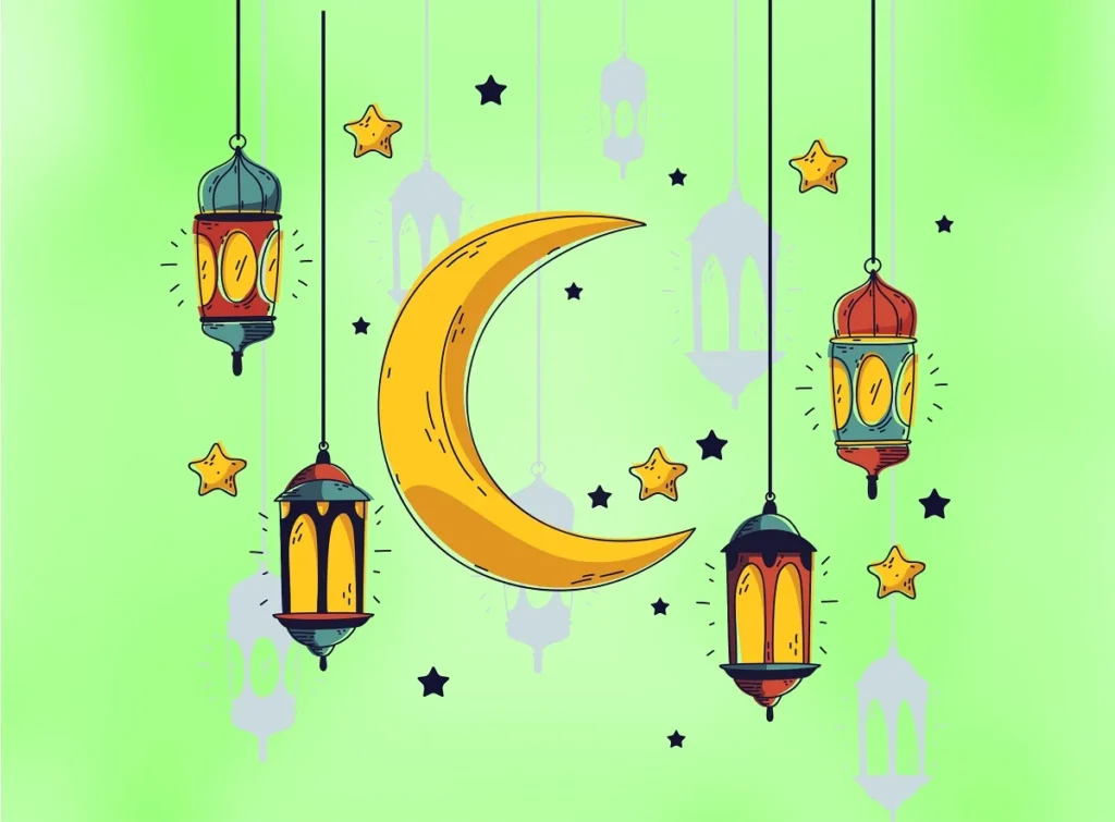 نقاشی ساده ماه رمضان 