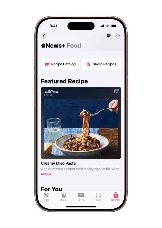 رقابت سنگین اپل با اپلیکیشن‌های دستور پخت: Apple News+ Food به میدان آمد!