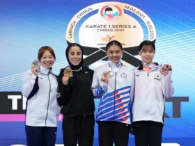 بانوی کاراته‌کا طلای لیگ جهانی را به گردن آویخت