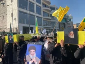 تشییع نمادین پیکر شهید سید حسن نصرالله در عراق