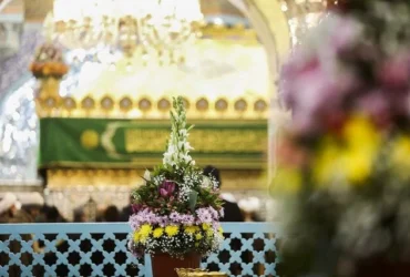 گلباران حرم مطهر رضوی در سالروز میلاد حضرت معصومه (س)