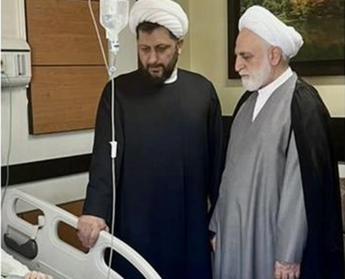 محسنی اژه‌ای از آیت‌الله نوری همدانی در بیمارستان تهران عیادت کرد