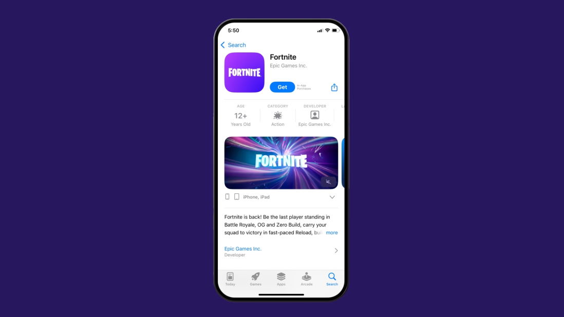 بازگشت بازی Fortnite به اپ استور آمریکا پس از ۵ سال توقف