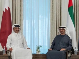 دیدار امیر قطر و رئیس امارات در ابوظبی