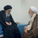 دیدار تاریخی آیت‌الله جوادی آملی با آیت‌الله سیستانی در نجف