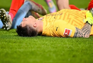 کوین مولر در جریان بازی هایدنهایم و بوخوم؛ ضربه مغزی شد!