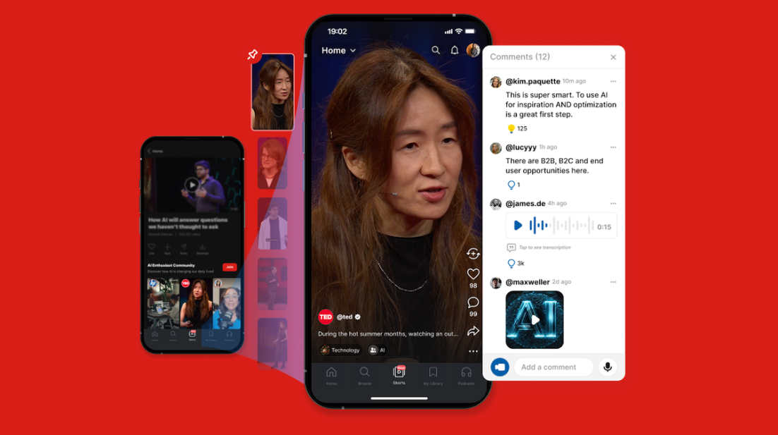 TED با قابلیت ویدیوی کوتاه «Shorts» به رقابت با TikTok وارد شد