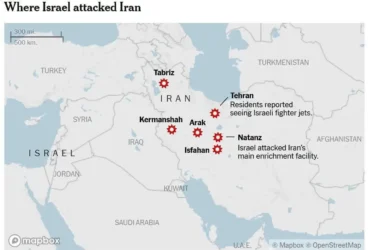 اهداف مورد حمله قرار گرفته ایران توسط رژیم صهیونستی
