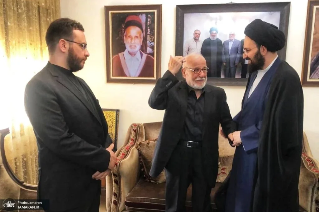 دیدار سید علی خمینی با پدر دبیرکل حزب‌الله لبنان؛ حضور پسر شهید نصرالله
