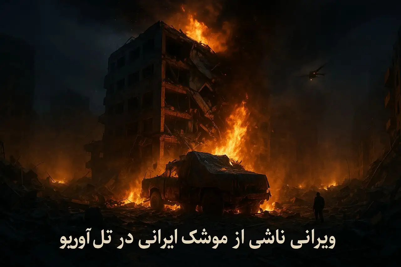 ویرانی ناشی از موشک ایرانی در تل آویو