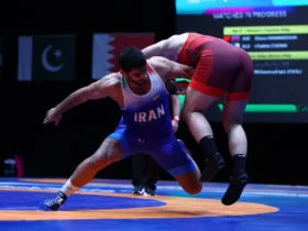 هادی ساروی طلا گرفت وزن ۹۷ کیلو کشتی فرنگی در بازی‌ کشور های اسلامی