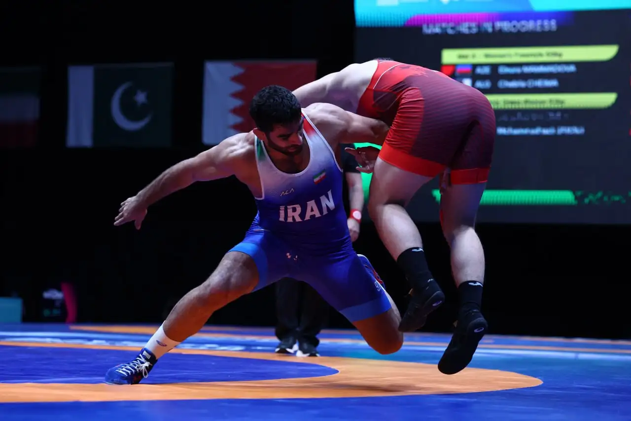 هادی ساروی طلا گرفت وزن ۹۷ کیلو کشتی فرنگی در بازی‌ کشور های اسلامی